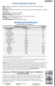 COMBO MULTIVITAMINICO 180 cápsulas - Ácido Hialurônico + Ácido Ortosilícico + Resveratrol + Astaxantina + Picolinato de Cromo + Quitosana