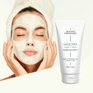 Máscara Facial de Argila e Argán 50g para pele oleosa, mista, com acne ou cravos